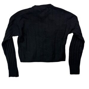 NAADAM Black 100% Cashmere Ribbed Knit Crew Neck Sweater XXS Slim Fit Cropped